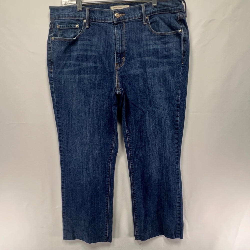 Levis 505 Straight Leg Jeans Womens 16 Medium Wash Blue Denim Pants